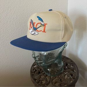 RARE MCI Road Runner Cartoon VTG 90s Vintage Snapback Hat Cap